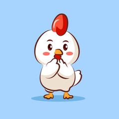 flat vector chicken character logo dumping elements, objects for your brand