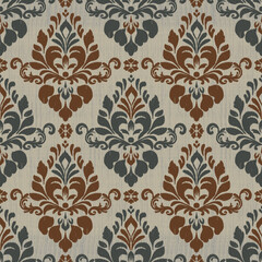 Vector ikat whimsical all over flowers seamless pattern. ikat floral pattern use for fabric, textile, home decoration elements, upholstery, wrapping, etc.
