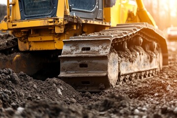 Pristine Bulldozer in Action at a Construction Site