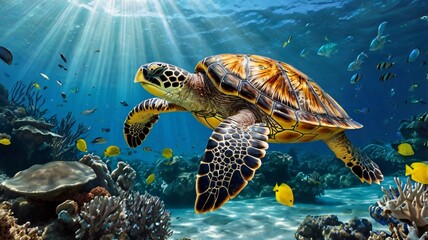 Obraz premium Ancient sea turtle