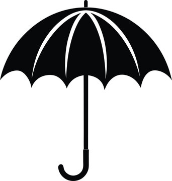 An Umbrella silhouette vector art and modern icon with black color illustration design with no background for any peoples helpness.