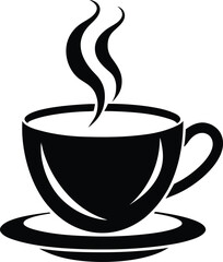 A wonderful Tea Cup silhouette vector art and icon black color illustration design, hot tea cup home decor item.