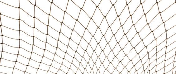 Football or tennis net. Rope mesh on a white background close-up