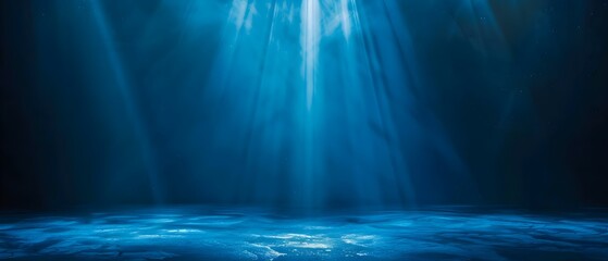 Fototapeta premium Ethereal Light Rays in Deep Blue Water