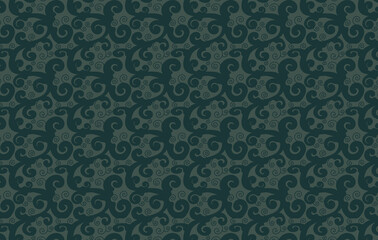 Wallpaper print. Antique style seamless pattern wallpaper design vector illustration. Creative abstract drawing background with spiral shapes.