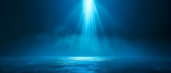 Fototapeta premium Ethereal Light Beam in Dark Water Setting