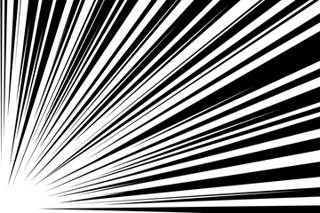 Fototapeta premium Comic strip radial motion lines. Anime comics book super hero speed or fight rays texture. Manga superhero action or explosions effects background. Cartoon fast zoom and light flash eps graphic ink