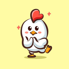 cute cartoon chicken logo vector IIlustrations for elements, clipart