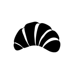 Monochrome croissant drawing in black and white
