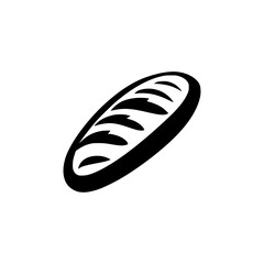 Simple baguette bread against a white background
