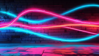 Vibrant Abstract Light Trails in Neon Colors