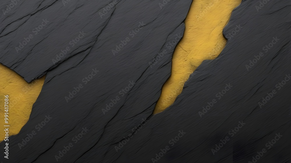 Poster abstract black yellow background like a wall pattern with lumpy paint, grey white background for you