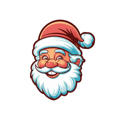 Happy santa head vector icon