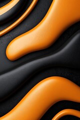 Obraz premium Abstract orange and black wave pattern, artistic background design.