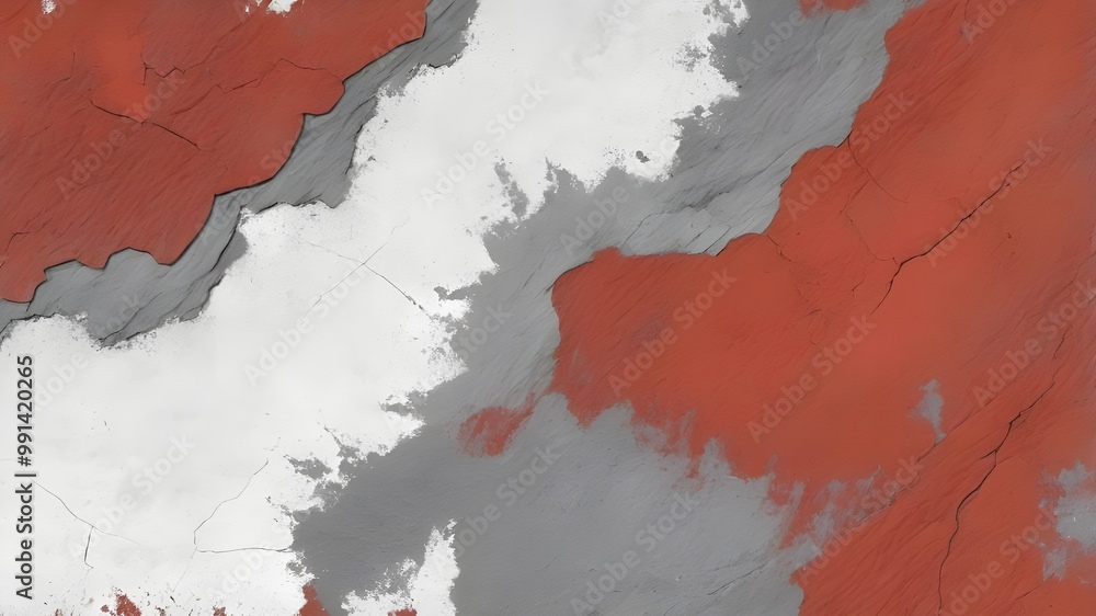 Poster abstract red background like a wall pattern with lumpy paint, red and white background for your pres
