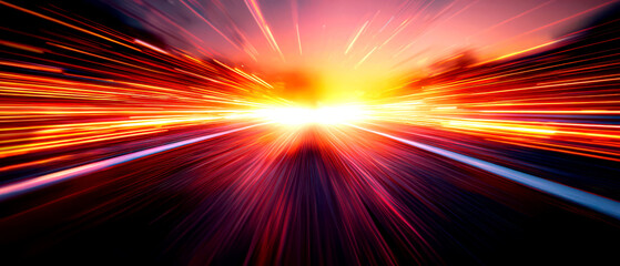 Obraz premium Dynamic sunset light streaks, vibrant colors