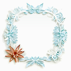 floral papercut frame pattern