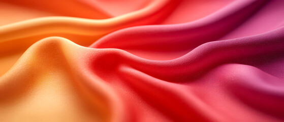 Obraz premium Colorful fabric texture with smooth, flowing waves.