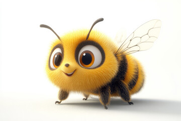 Fototapeta premium Happy Bee Cartoon Character with Wings