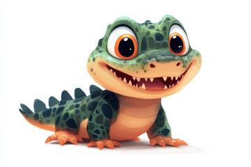 Obraz premium Funny Crocodile Cartoon Character for Kids' Storybooks