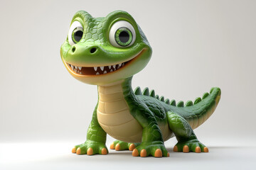 Fototapeta premium Cute and Playful Crocodile Cartoon on Transparent Background