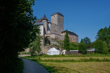 View of Kost Castle, exteriors, courtyard, chapel, tower