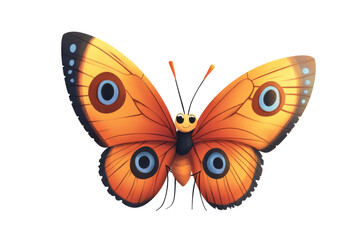 Playful Butterfly Cartoon Character on transparent background