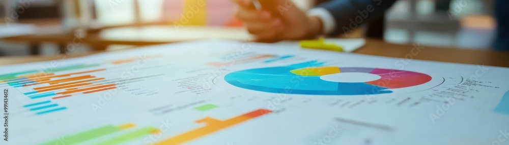 Poster tech startup brainstorming with vibrant charts, dynamic energy.