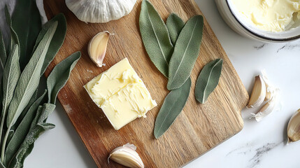 spice and herbs background with copy space