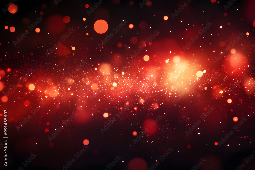Poster red glow particle abstract bokeh background