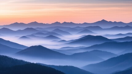 Obraz premium Misty Mountain Landscape at Dawn