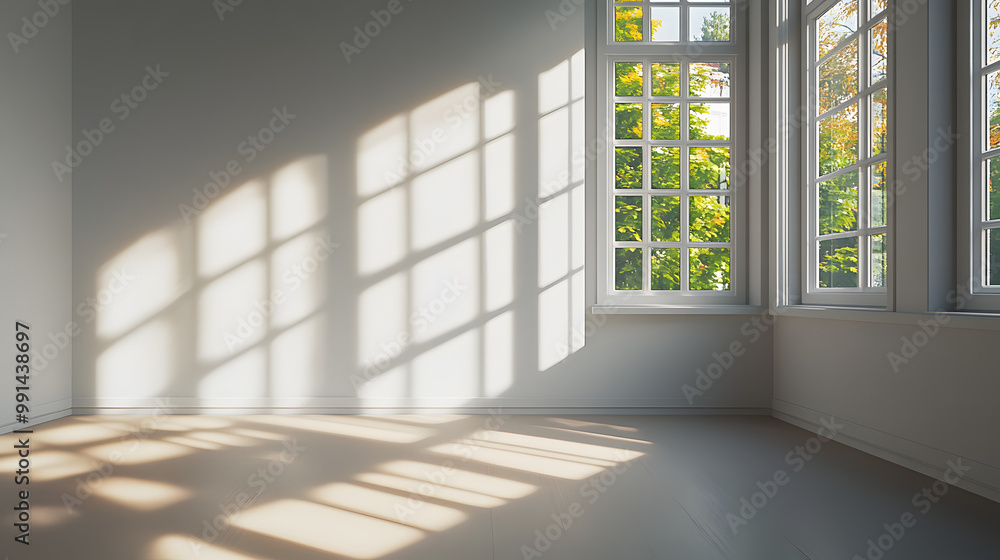 Poster light and shadow from window, overlay effect of shadows isolated on transparent background, shadow o
