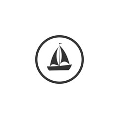 Sail boat icon. Ship sign icon isolated on transparent background