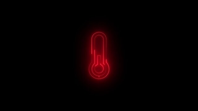 Neon frigid icon white glowing black background animation