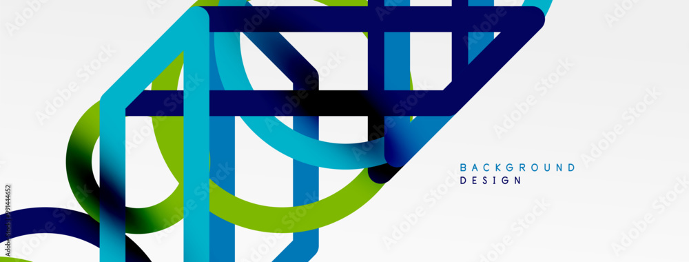 Poster Abstract background - colorful circle lines technology or business digital template