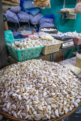 Cloves of garlic for sale at the market