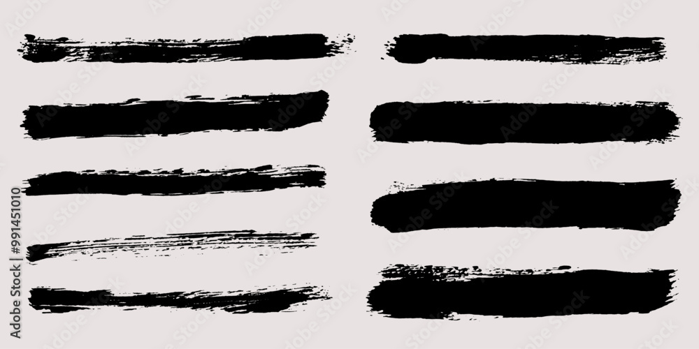 Aufkleber brush strokes vector. painted rectangles collection. grunge long text boxes or textured backgrounds 