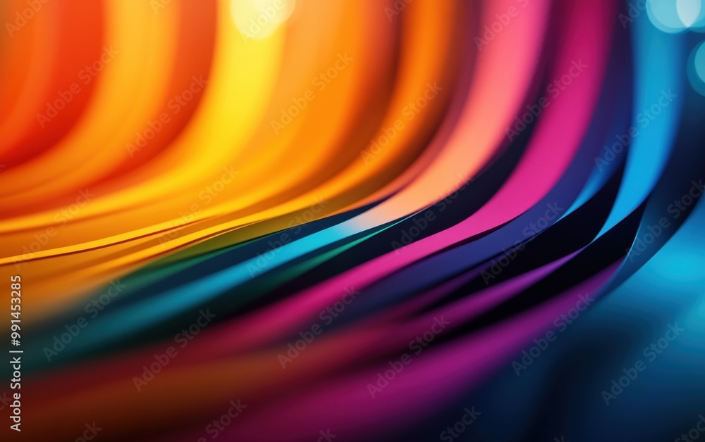 Poster colorful waves of smooth shapes create vibrant, dynamic patterns.