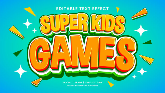 Fototapeta Super kids games 3d editable text effect