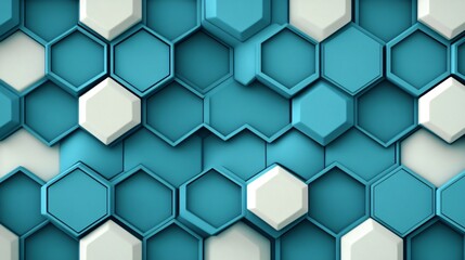 Naklejka premium Abstract blue and white hexagonal pattern background.