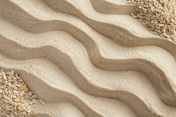 Obraz premium Abstract sand background on a table, with empty space for text.