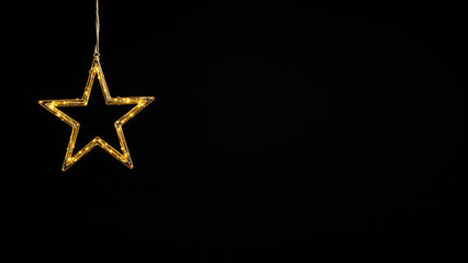 decorative xmas star on black background