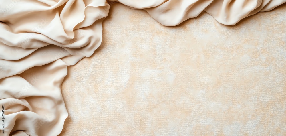 Poster elegant draped fabric creating a soft and calming background, perfect for product displays or artist
