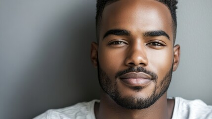 Confident Young Man with Calm Demeanor and Approachable Smile