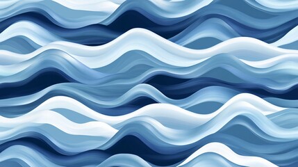 Fototapeta premium Abstract blue and white wave pattern background.