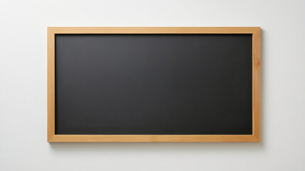 Smooth modern chalkboard framed in a wooden frame. Generative AI.