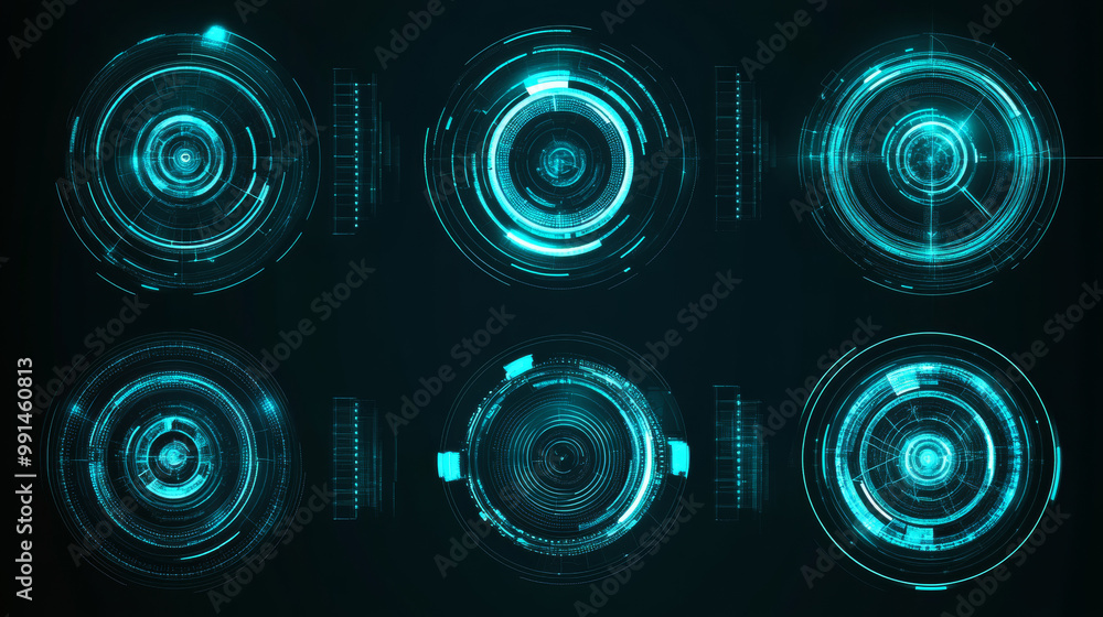 Poster modern,futuristic design elements for digital interfaces.perfect for sci-fi games, virtual reality, 