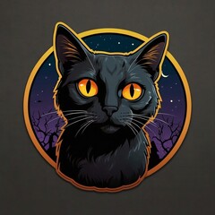 Obraz premium black cat on a black background