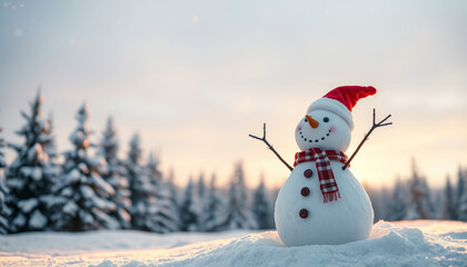 Obraz premium xmas snowman in the forest