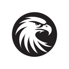 Eagle head silhouette vector illustration, head stylized logo